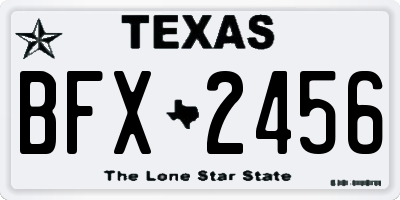 TX license plate BFX2456