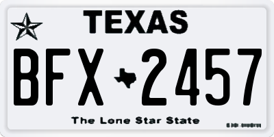 TX license plate BFX2457