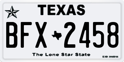 TX license plate BFX2458
