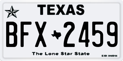 TX license plate BFX2459