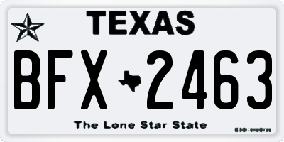 TX license plate BFX2463