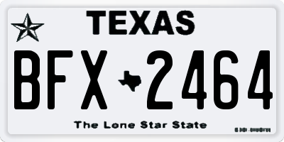 TX license plate BFX2464
