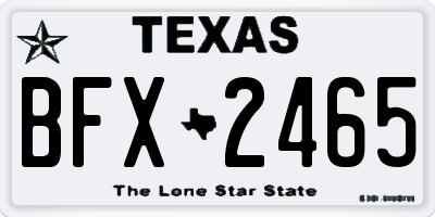 TX license plate BFX2465