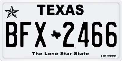 TX license plate BFX2466