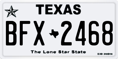 TX license plate BFX2468
