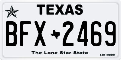 TX license plate BFX2469