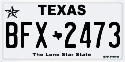 TX license plate BFX2473
