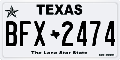 TX license plate BFX2474