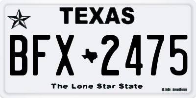 TX license plate BFX2475