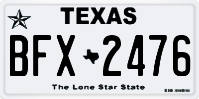 TX license plate BFX2476