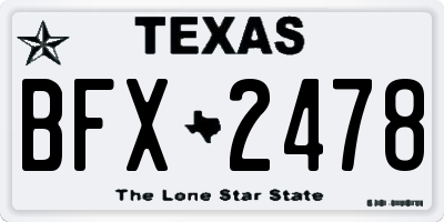 TX license plate BFX2478