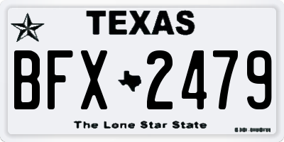 TX license plate BFX2479