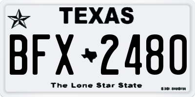 TX license plate BFX2480