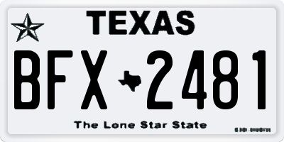 TX license plate BFX2481