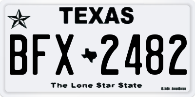 TX license plate BFX2482