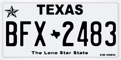 TX license plate BFX2483