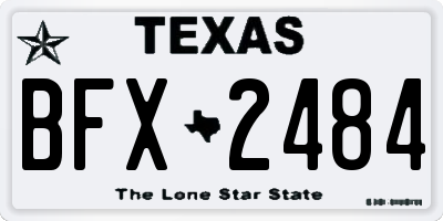 TX license plate BFX2484