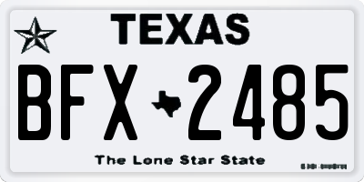 TX license plate BFX2485