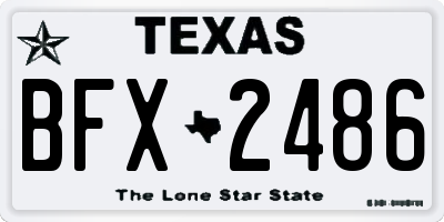 TX license plate BFX2486