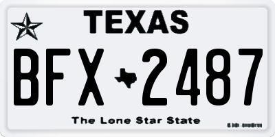 TX license plate BFX2487