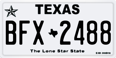 TX license plate BFX2488