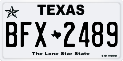 TX license plate BFX2489