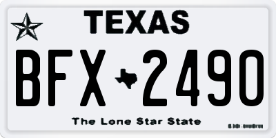 TX license plate BFX2490