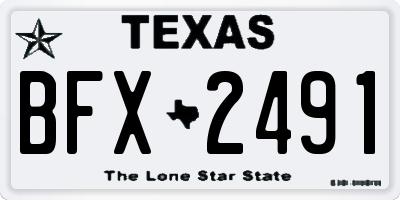TX license plate BFX2491