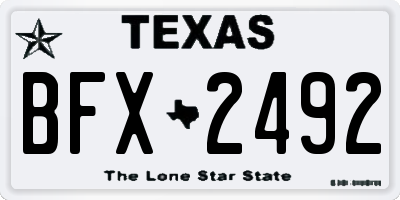 TX license plate BFX2492
