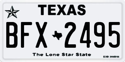 TX license plate BFX2495