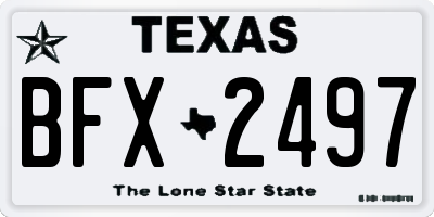 TX license plate BFX2497
