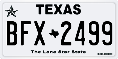 TX license plate BFX2499