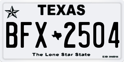 TX license plate BFX2504