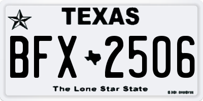 TX license plate BFX2506