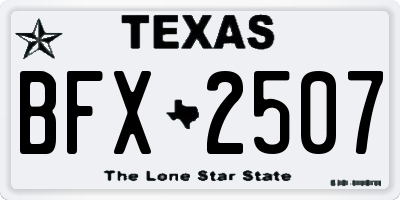 TX license plate BFX2507