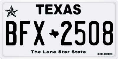 TX license plate BFX2508