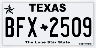 TX license plate BFX2509