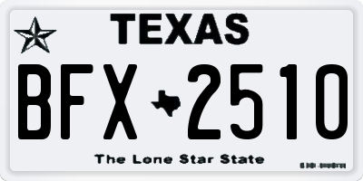 TX license plate BFX2510