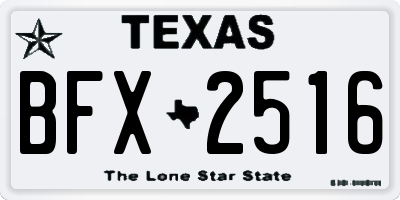 TX license plate BFX2516