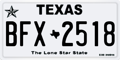 TX license plate BFX2518