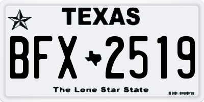 TX license plate BFX2519