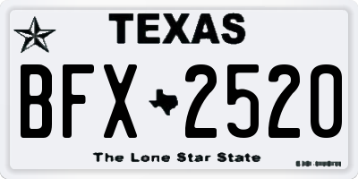 TX license plate BFX2520