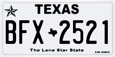 TX license plate BFX2521