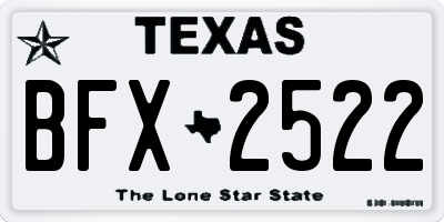 TX license plate BFX2522