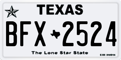 TX license plate BFX2524