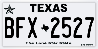 TX license plate BFX2527