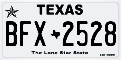 TX license plate BFX2528