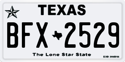 TX license plate BFX2529