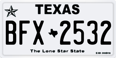 TX license plate BFX2532