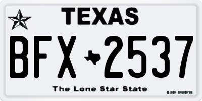 TX license plate BFX2537